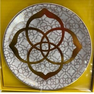 Kendra Scott Gold and White Patterned Ring Dish